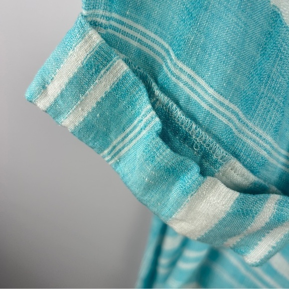 Habitat Coastal Nautical Blue Striped Linen Tunic Top Medium - Picture 9 of 16